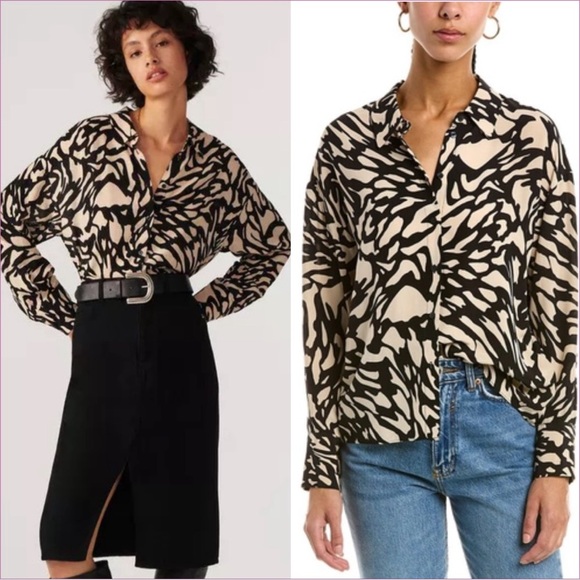 NEW BA&SH gala shirt size M jungle print - Picture 1 of 13